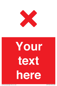 Custom red background, red cross sign